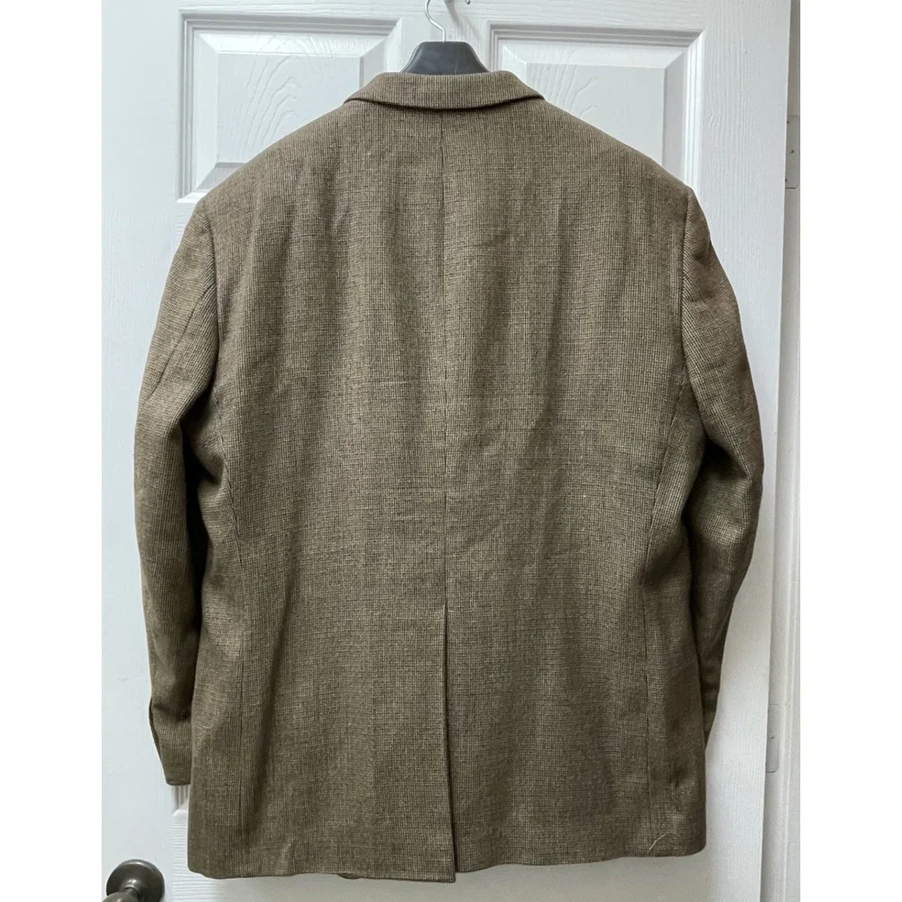 VTG Meeting Street‎ Men's 48R Blazer 100% Lambswool Brown Blazer Two Button Coat